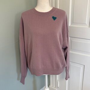 Kerri Rosenthal‎ Mauve Purple Cashmere Sweater Heart Detail Large